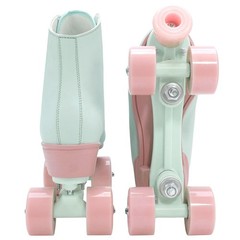 XUDREZ Roller Skates for Girls and Women, Light Green PU Leather Indoor Outdo…