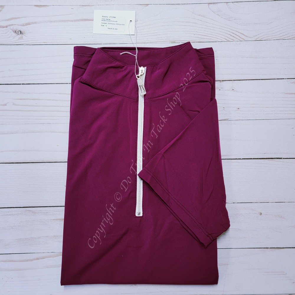 Tailored Sportsman ICEFIL Short Sleeve Ziptop Shirt – Magenta/White/Silver
