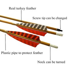 Elong 6pk 30″ Archery Carbon Arrows Wood Camo Spine 600 Recurve Bows Turkey F…
