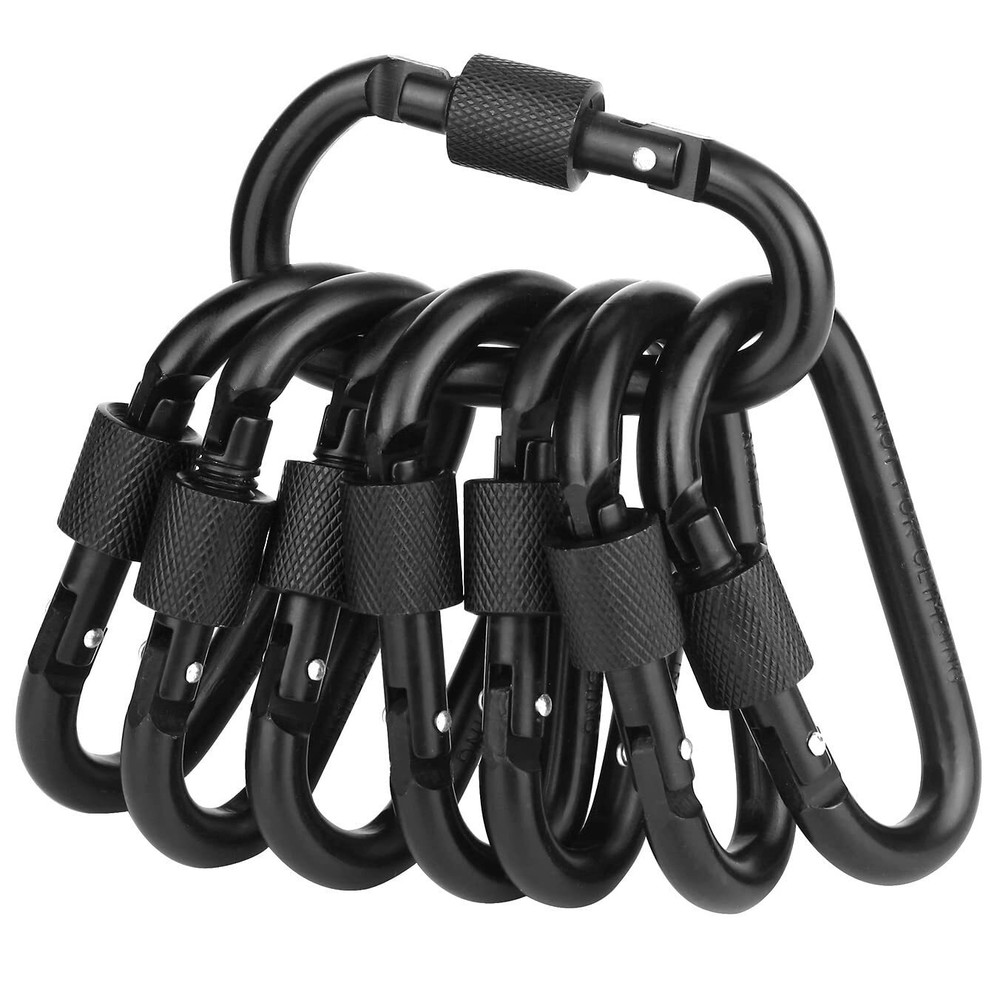8 Pack Locking Carabiner Clip,Caribeaner Clips D Ring Spring Snap Key Chain Hook