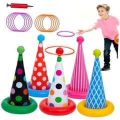Inflatable Ring Toss Game, Birthday Party Games Ring Toss Game for Kids Adults