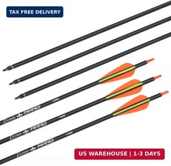 Carbon Arrow Hunting Arrows 26 28 30 Inch with 100 Grian Removable Tips for Comp