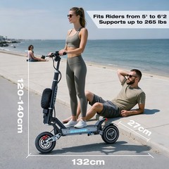 Dual Motor 5600W Single Swing Arm Electric Scooter 60V/30AH NFC 56MPH Offroad US