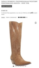 Dingo Thunder Road Western Equestrian Boots Camel Women’s Size 7