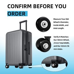 4Pcs Luggage Wheels Replacement Kit – 50mm x 18mm 2 inches