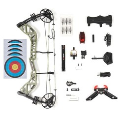 RH Compound Bow 30-70lbs 75% Let-off & Carbon Arrows Kit Adult Hunting Shooting