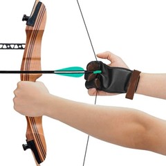Archery Glove Faux Leather Three Finger Protective Fit for Hunting & Practice