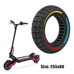 10×3/255×80 Solid Tire,80/65-6 Off-Road Tire for Varla Eagle One/Kaabo black