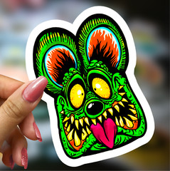 50pcs Rat Fink Ed Roth Vinyl Decals Vintage Hot Rod Custom Sticker Set