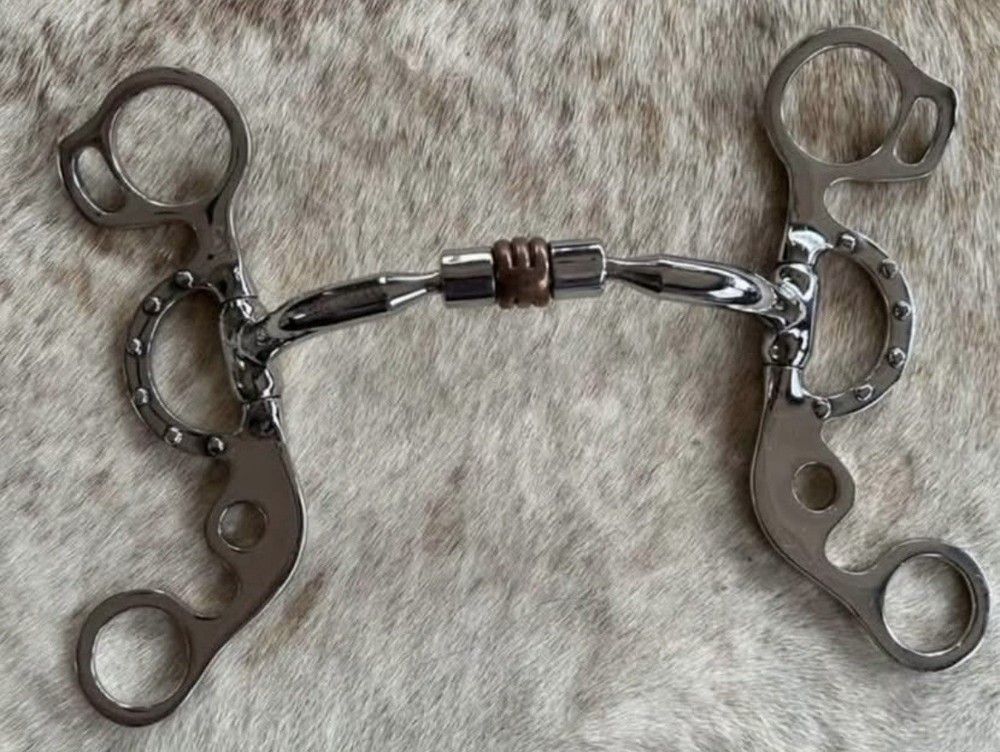 Short Shank 5” Mouth Comfort Jointed Snaffle Copper Rollers Horse Bit