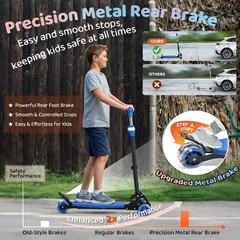 Adjustable Kick Scooter for Kids 5-12, 3-Wheel Light Up, Lean to Steer, Foldable