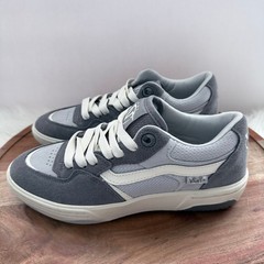 Vans Rowan 2 Low Top Skate Shoes Mens 7 US Grey White Suede Leather Sneakers