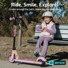 Lightweight GKS Mini Scooter for Kids 6-12 with Anti-puncture Tires & 150W Motor