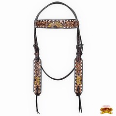 Western Headstall and Breast Collar Set HILASON Tooled Leather Horse Bridle Tack
