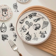 Black and White Musical Instruments Stickers,50PCS Retro Sketch Music Decals,…