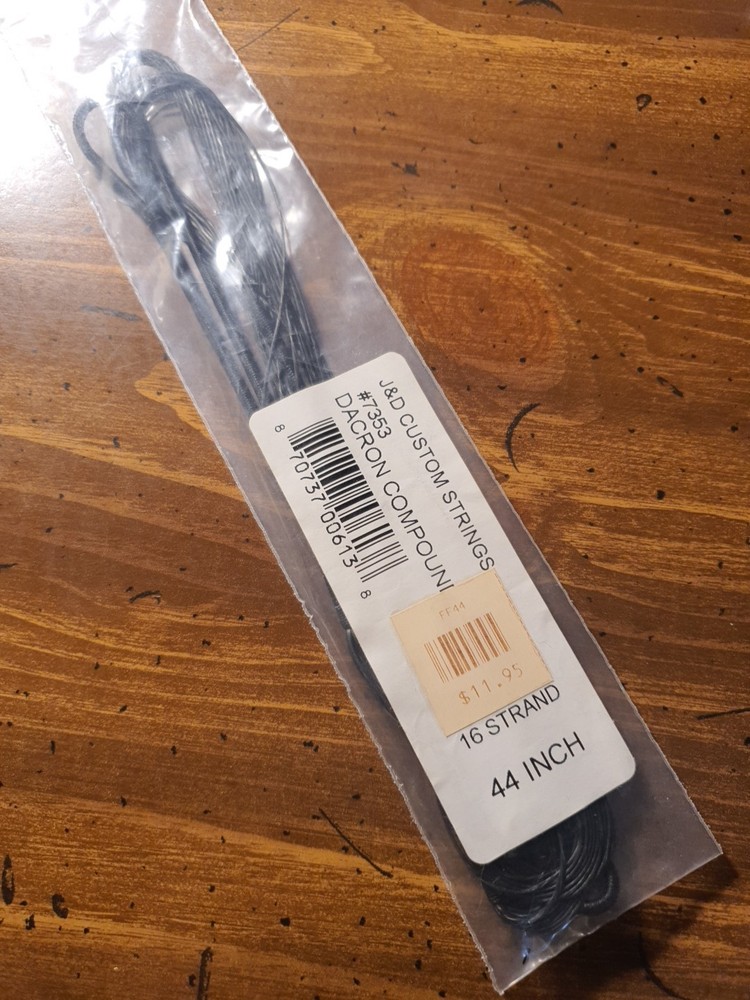 J and D Custom Strings 7353 Teardrop Bowstring Black B50 44 In. 16 Strand