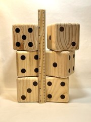 🎲Set of 6 Giant Solid Wooden Rolling 3.5″ x 3.5″ Dice With Carrying Bag