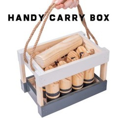 Finska: Finnish Skittles Wooden Outdoor Lawn Party Yard Game with Carry Box