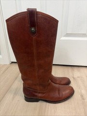 These Frye Melissa Button Riding Boots in Cognac Brown US 7.5B 4001 K 11