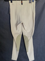 KERRITS Size M Tan Ribbed Microcord Tight Knee Patch Riding Breeches Women’s NWT
