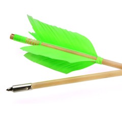 32″ Archery Flu-Flu Arrow 8.5mm Traditional Wooden 4 Turkey Feather Longbow Hunt