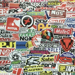 100Pcs Auto Car Parts NHRA Drag Racing Vinyl Graphics Stickers Bomb Decals Pack