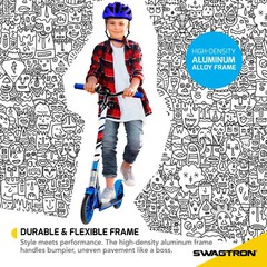 Swagtron Adults Teens Folding Kick Scooter Height-Adjustable ABEC-9 Bearings K8