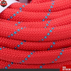 1/2in × 125ft Double Braided Polyester Rope Breaking Strength 8400 Pounds Red