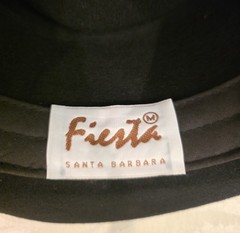 Fiesta Santa Barbara Black Wool Felt Cowboy Style Hat- Leather Decorative Bands