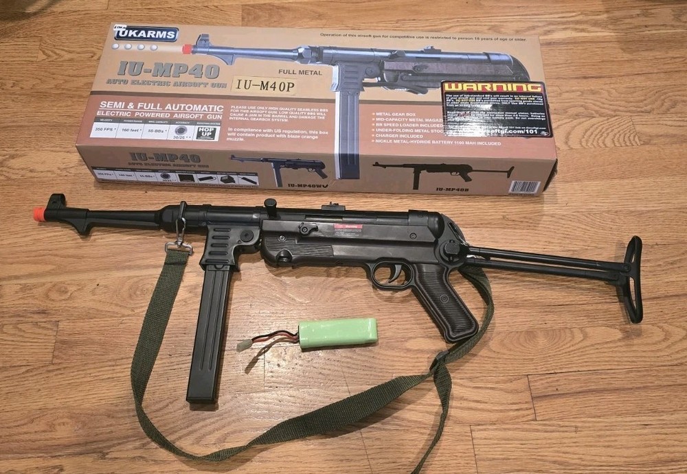 UKARMS IU-MP40 Auto Electric Airsoft Gun Semi & Full Automatic IU-MP40P IU-MP40W
