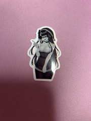 black and white waifu lewd stickers #4