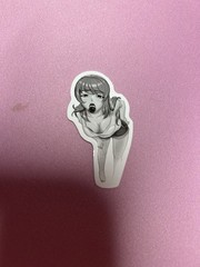 black and white waifu lewd stickers #11