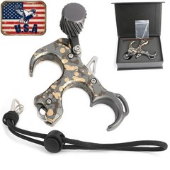 Archery Compound Bow Release Aid UV Button 3/4Finger Thumb Trigger RHLH Shooting