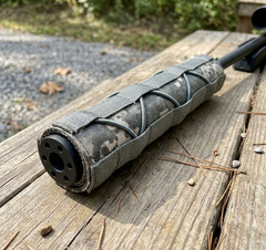 STEALTH ALLOY 9 Muzzle Brake for 1/2×28 GBB With ACU Camo Heat Cover