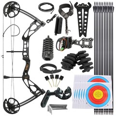 Archery Compound Bow Arrow Set 325fps 80% Let-Off 0-70Lbs Target Hunting LH/RH