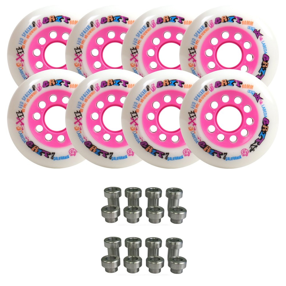 Labeda Grit Evo Outdoor Roller Hockey Wheels – 8-Pack with Evo Spacers – Choose