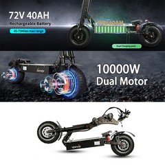 Foldable Dual Motor 14″ 10000W 50A Strong Power Electric Scooter Fast Speed Necg