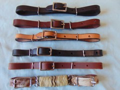 Adjustable Leather Chin CURB STRAP OILED BLACK or BROWN BURGUNDY LIGHT RAWHIDE