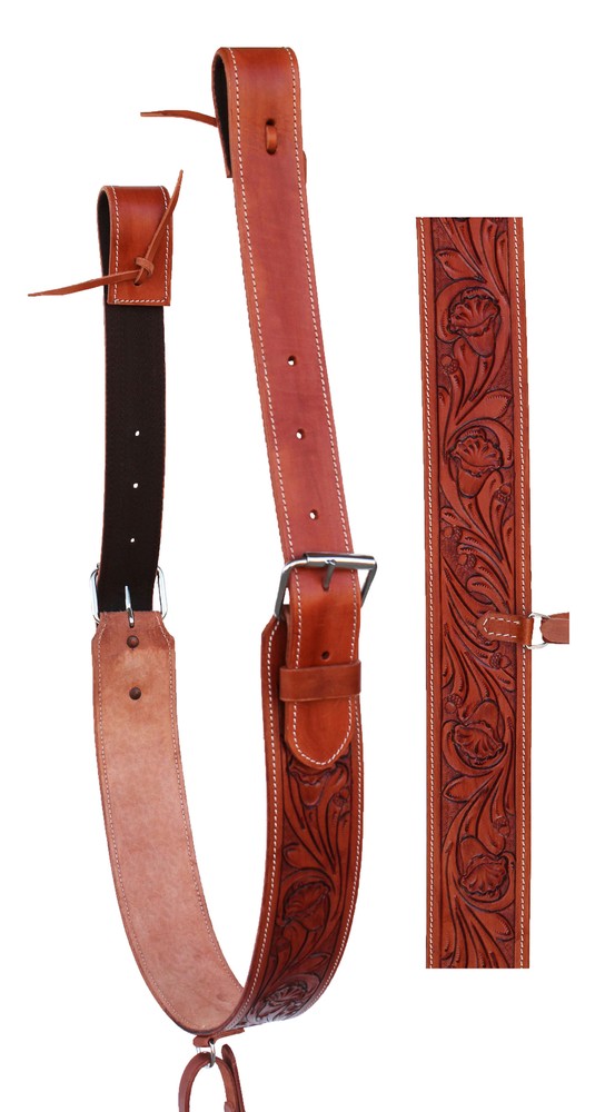Horse Western Carved Leather Rear Flank Back Cinch Girth Saddle Billets 9774-80