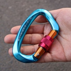 12/25KN Climbing Carabiner Aluminum Screw Locking Clip Heavy Duty Hook Rock