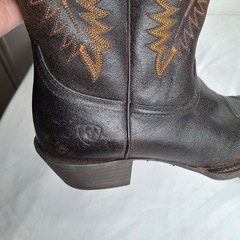 Vintage ARIAT Brown Western Boots Embroidery Decorative Stitching 8.5D