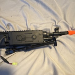 G&G Electric Airsoft Rifle AEG Folding Stock Black w/ Orange Tip