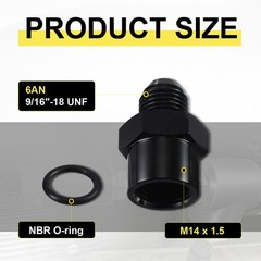 TBI/Vortec 87-98 Truck 6AN Male to Female M14x1.5 Return Fuel Line Adapter