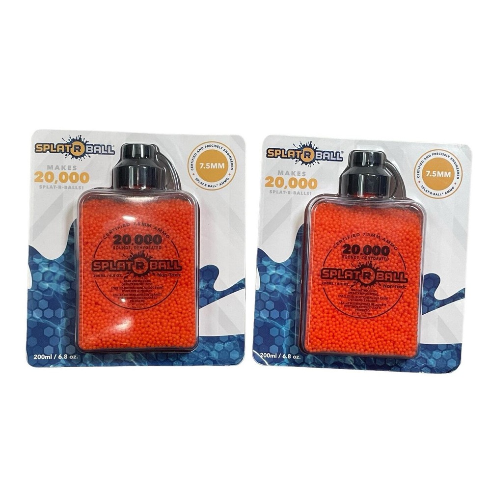2 New Sealed SplatRball 20,000 Rounds 7.5mm Orange Ammo Certified Splat-R-Ball