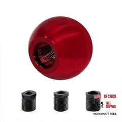 Round Ball Shift Knob, Shifter Knob, Chrome Finish Weighted Gear Shift Red