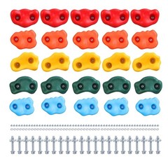 25 Rock Climbing Holds for Kids Climber With Hardware, Wall Holds and Grips f…