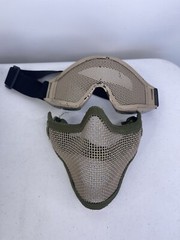 Airsoft Masks Visor And Face Mesh Sheild Brown/Green Color