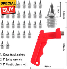 32PCS 1/4 Inch Track Spikes – Stainless Steel Pyramid Spikes for Track Shoes, Cr