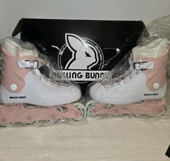 Rolling Bunny Inline Skate Women 8 Pink Adjustable Roller Blades SEE DESCRIPTION