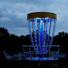 2 LED Disc Golf Basket Light up glow mvp black hole pro innova portable practice